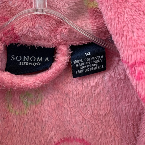 Sonoma Pink Hearts Bathrobe Girl14 - Picture 3 of 3
